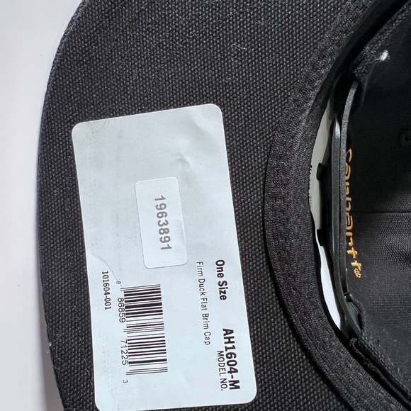 Carhartt Black Firm Duck Flat Snapback Baseball Cap - Picture 5 of 7